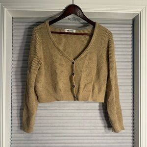 Boden cropped cardigan gold with metallic thread